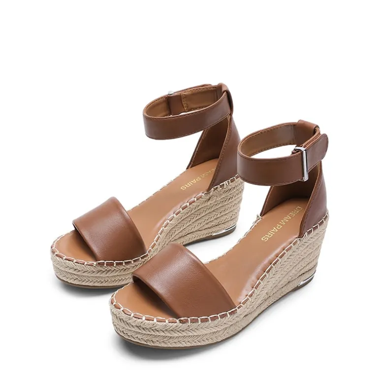 Adjustable Ankle Strap Espadrille Platform Sandals