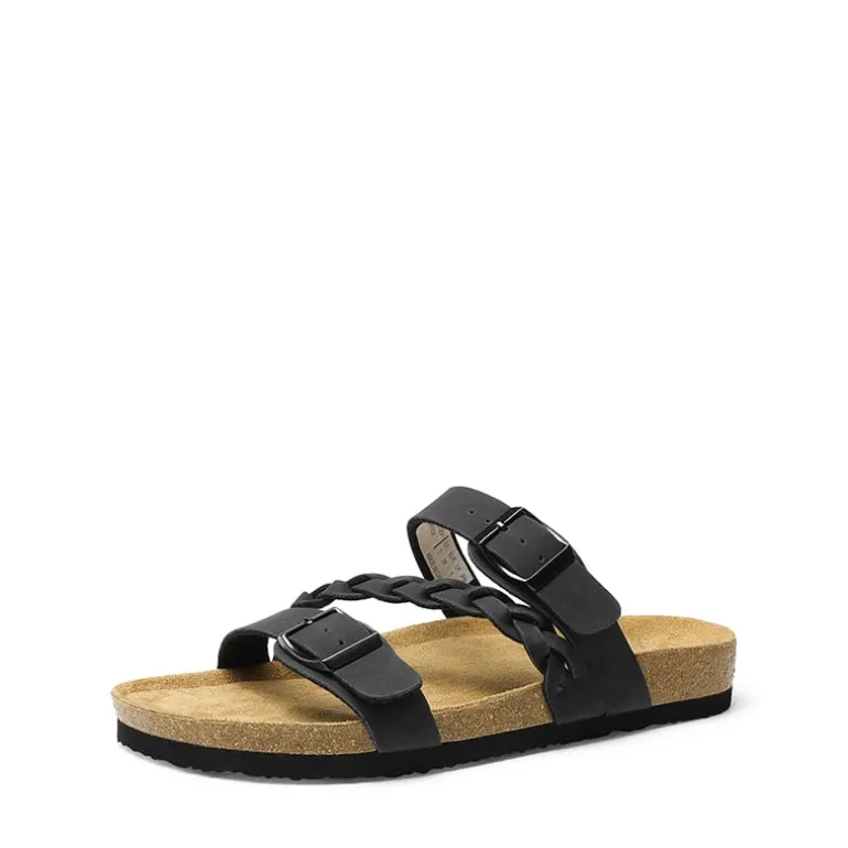 Adjustable Vegan Leather Slide Sandals