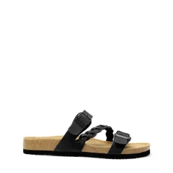 Adjustable Vegan Leather Slide Sandals