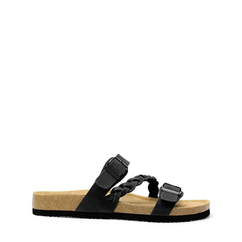 Adjustable Vegan Leather Slide Sandals