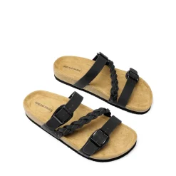 Adjustable Vegan Leather Slide Sandals