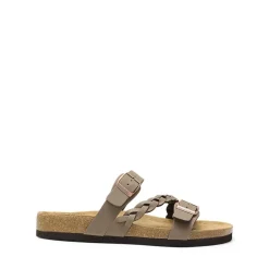 Adjustable Vegan Leather Slide Sandals