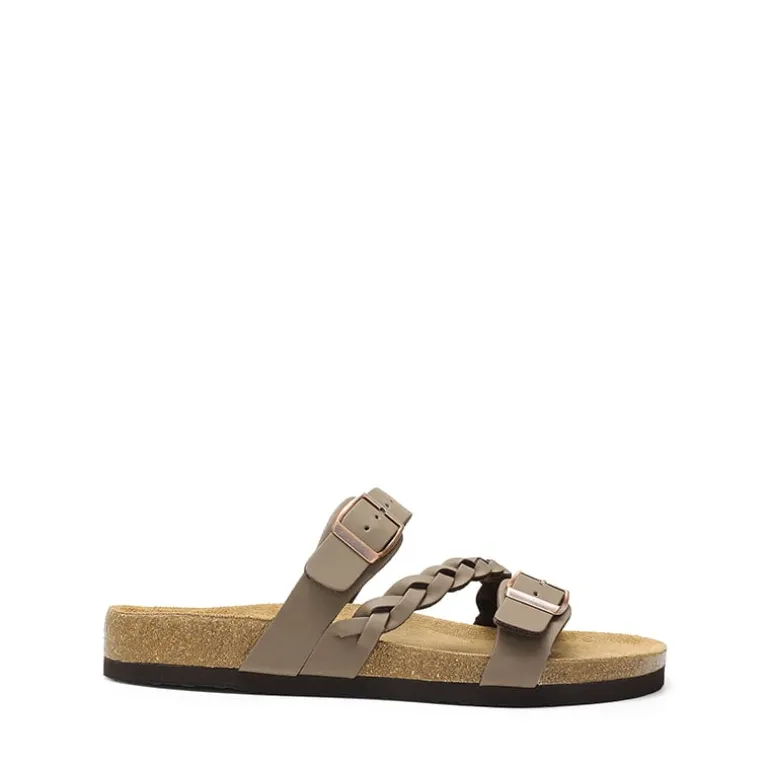 Adjustable Vegan Leather Slide Sandals