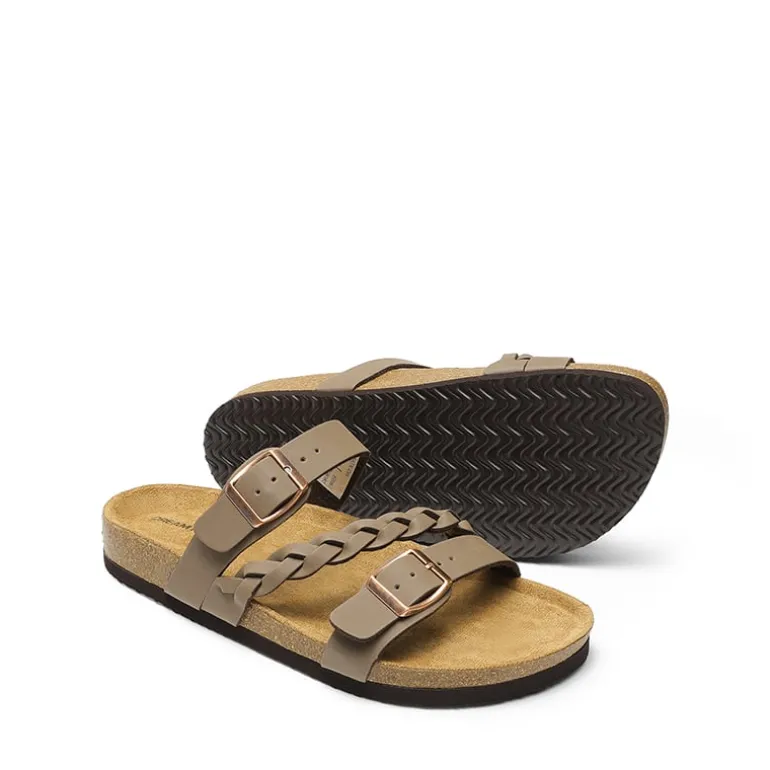 Adjustable Vegan Leather Slide Sandals