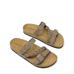 Adjustable Vegan Leather Slide Sandals