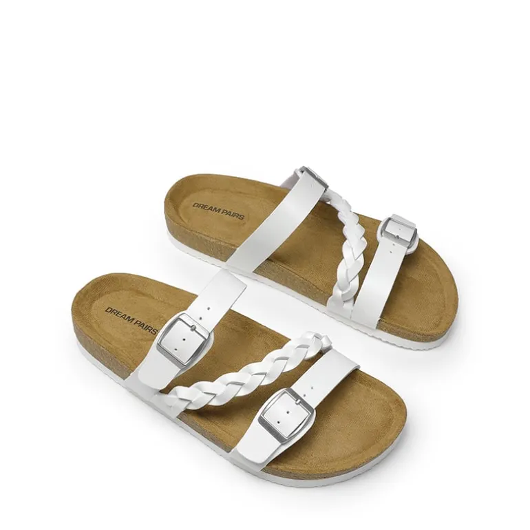 Adjustable Vegan Leather Slide Sandals