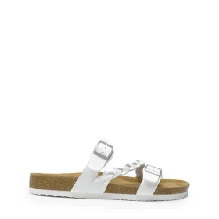 Adjustable Vegan Leather Slide Sandals
