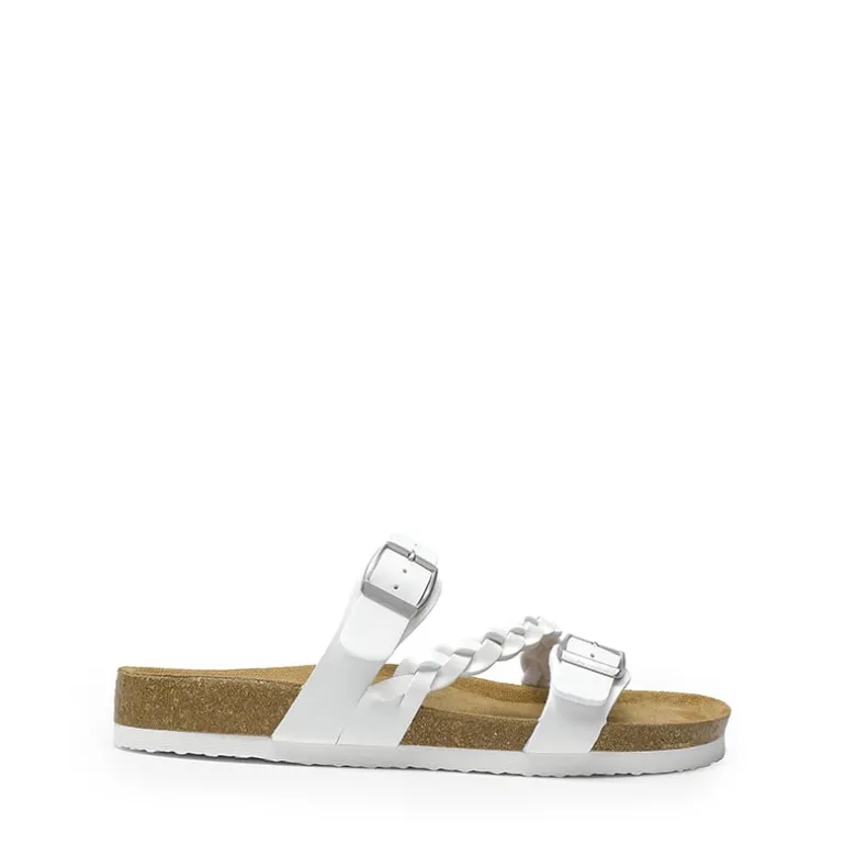 Adjustable Vegan Leather Slide Sandals