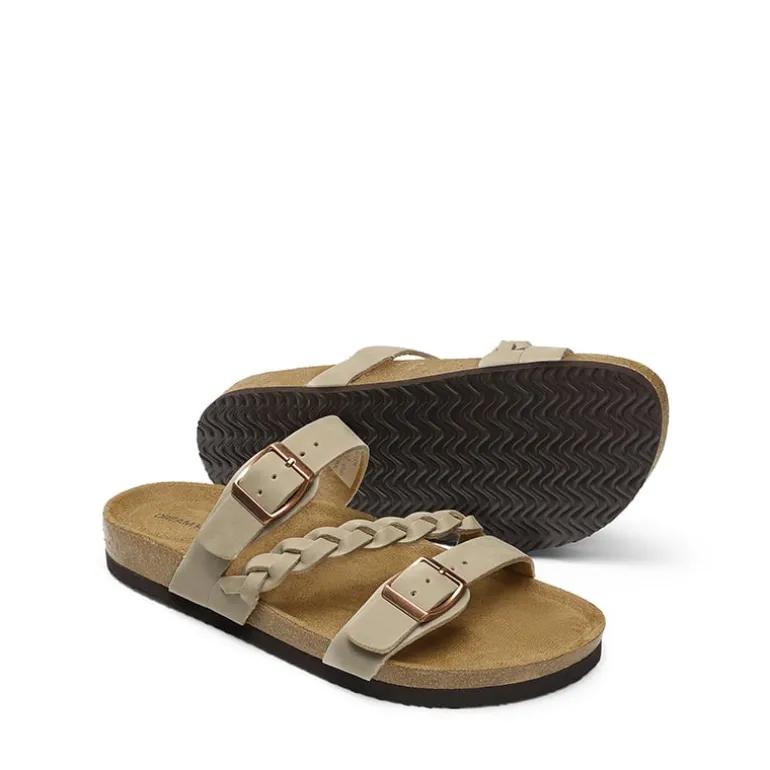 Adjustable Vegan Leather Slide Sandals