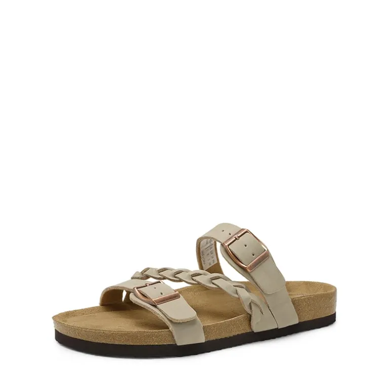 Adjustable Vegan Leather Slide Sandals