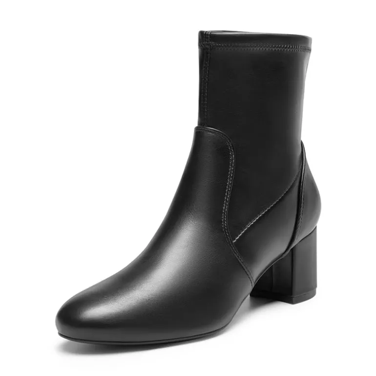 Almond Toe Chunky Ankle Boots