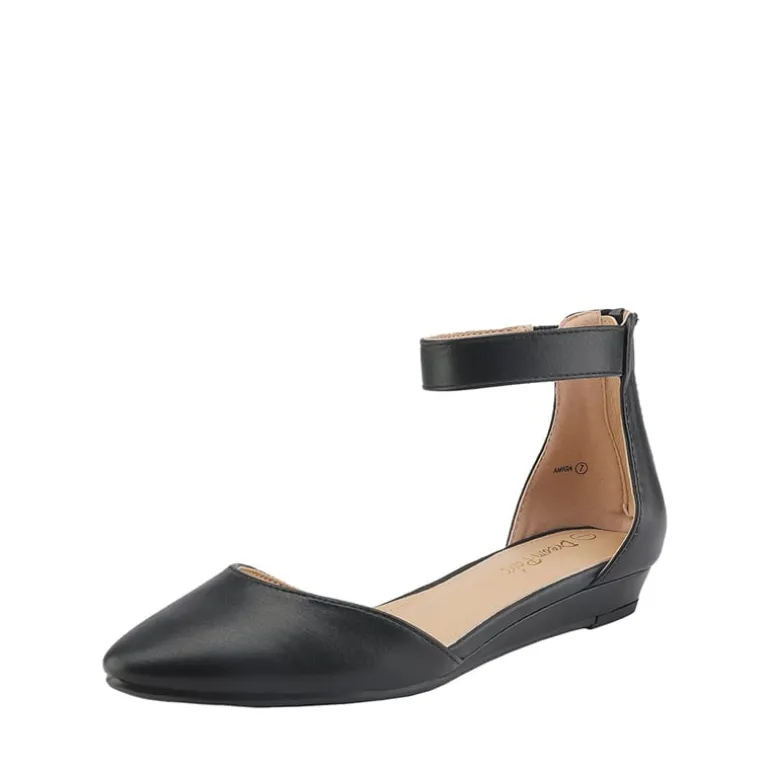 Amiga Ankle Strap Flats Shoes