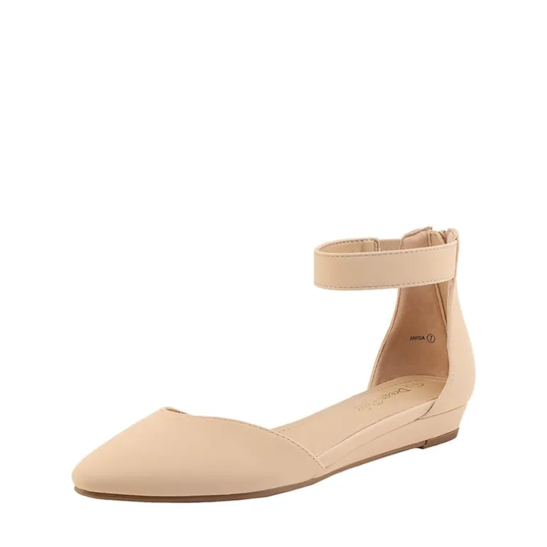 Amiga Ankle Strap Flats Shoes