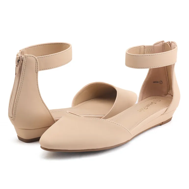 Amiga Ankle Strap Flats Shoes