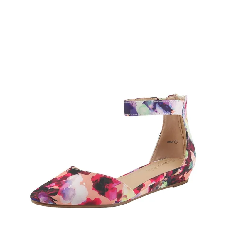 Amiga Ankle Strap Flats Shoes