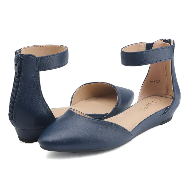 Amiga Ankle Strap Flats Shoes