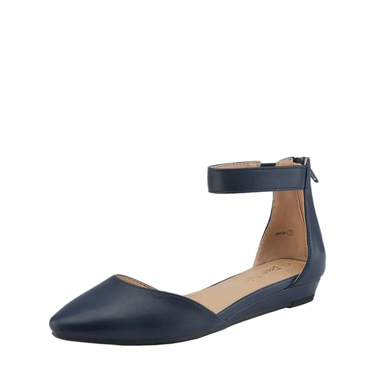Amiga Ankle Strap Flats Shoes