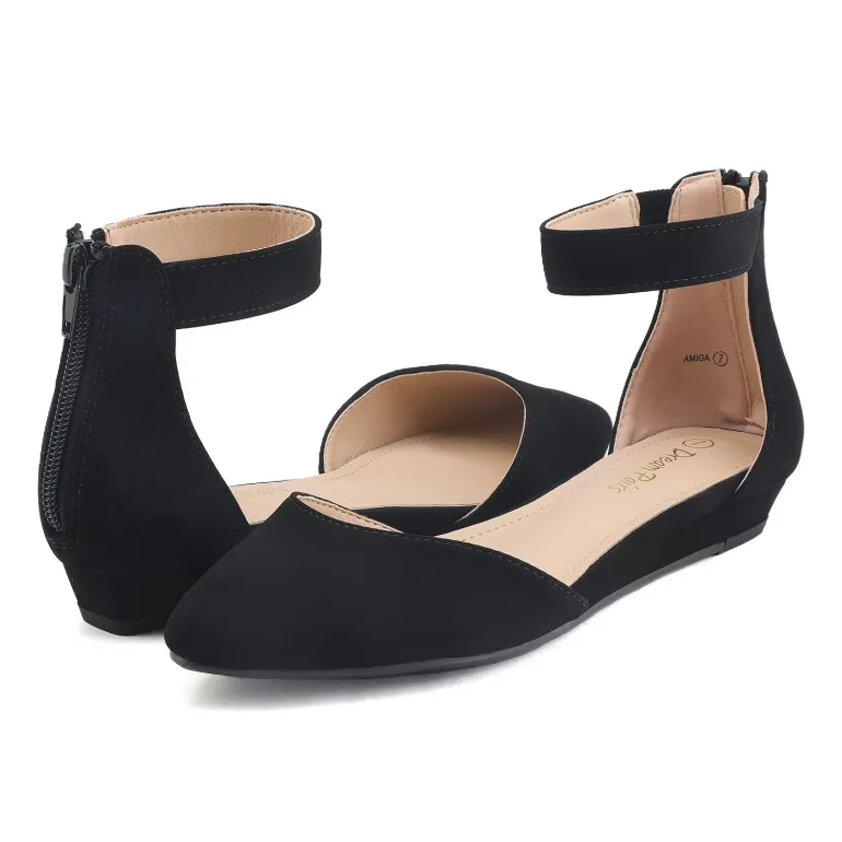 Amiga Ankle Strap Flats Shoes