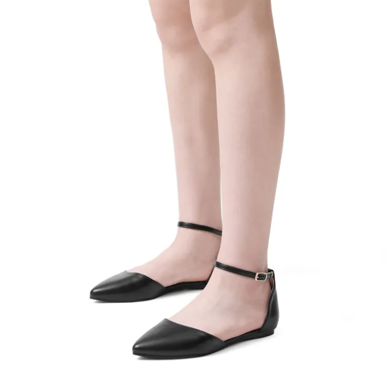 Ankle Strap Ballerina Flats