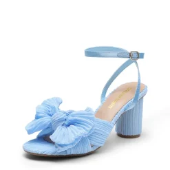 Ankle Strap Bow Block Heel Sandals