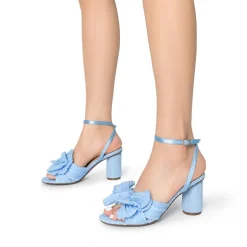 Ankle Strap Bow Block Heel Sandals