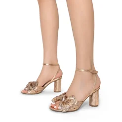 Ankle Strap Bow Block Heel Sandals
