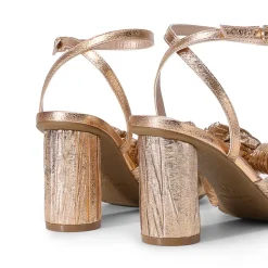 Ankle Strap Bow Block Heel Sandals