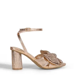 Ankle Strap Bow Block Heel Sandals