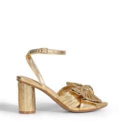 Ankle Strap Bow Block Heel Sandals