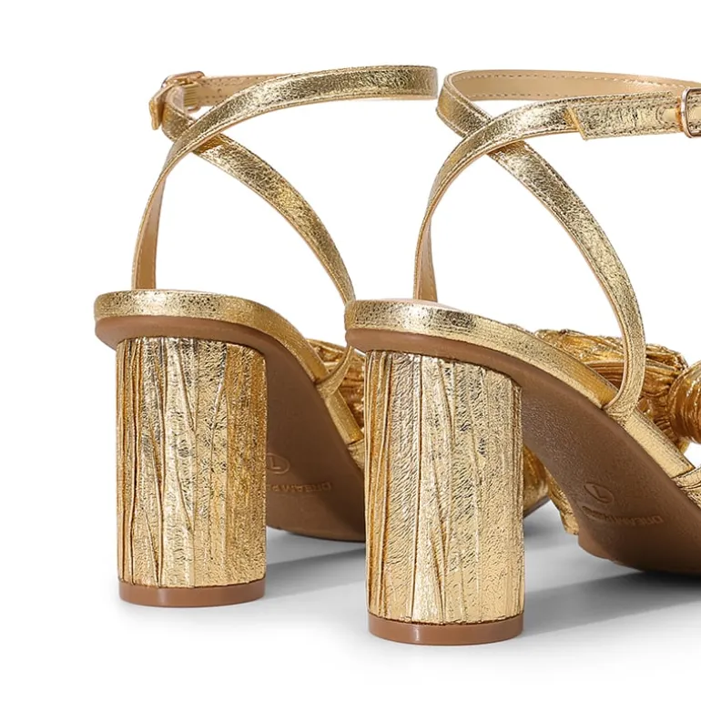 Ankle Strap Bow Block Heel Sandals