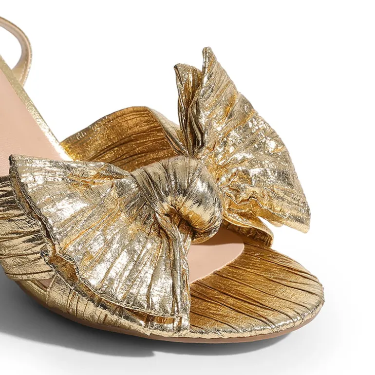 Ankle Strap Bow Block Heel Sandals