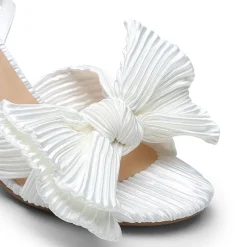 Ankle Strap Bow Block Heel Sandals
