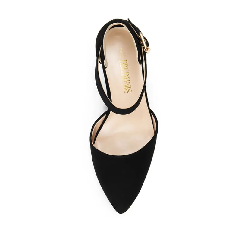 Ankle-Strap Chunky High Heel Pumps