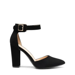 Ankle-Strap Chunky High Heel Pumps