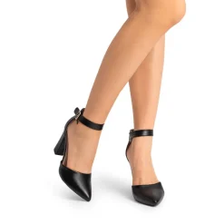Ankle-Strap Chunky High Heel Pumps