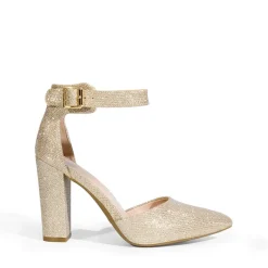 Ankle-Strap Chunky High Heel Pumps