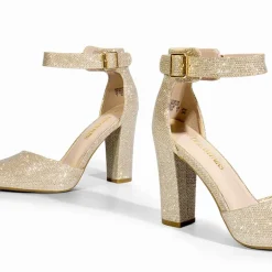 Ankle-Strap Chunky High Heel Pumps