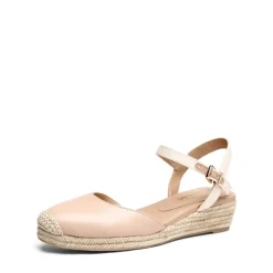 Ankle Strap Closed-Toe Espadrille Wedges