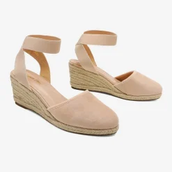 Ankle Strap Closed-Toe Espadrille Wedge Sandals
