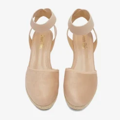 Ankle Strap Closed-Toe Espadrille Wedge Sandals