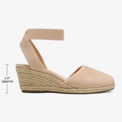 Ankle Strap Closed-Toe Espadrille Wedge Sandals