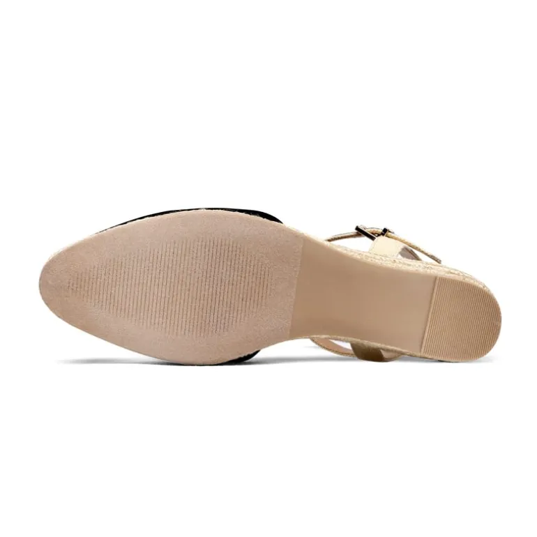 Ankle Strap Closed-Toe Espadrille Wedges