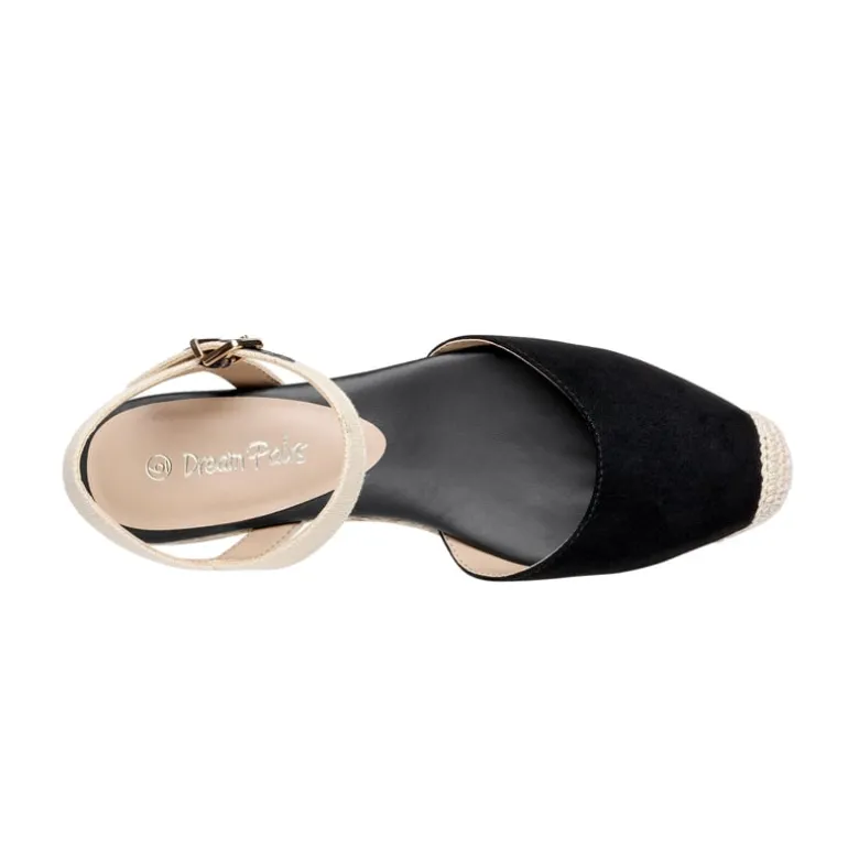 Ankle Strap Closed-Toe Espadrille Wedges