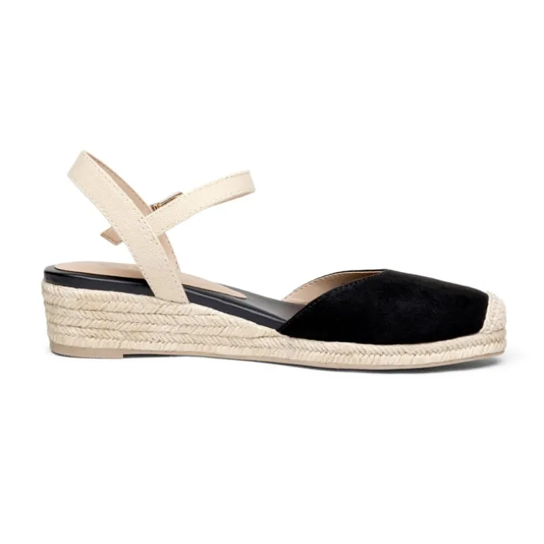 Ankle Strap Closed-Toe Espadrille Wedges
