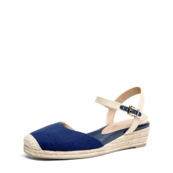 Ankle Strap Closed-Toe Espadrille Wedges