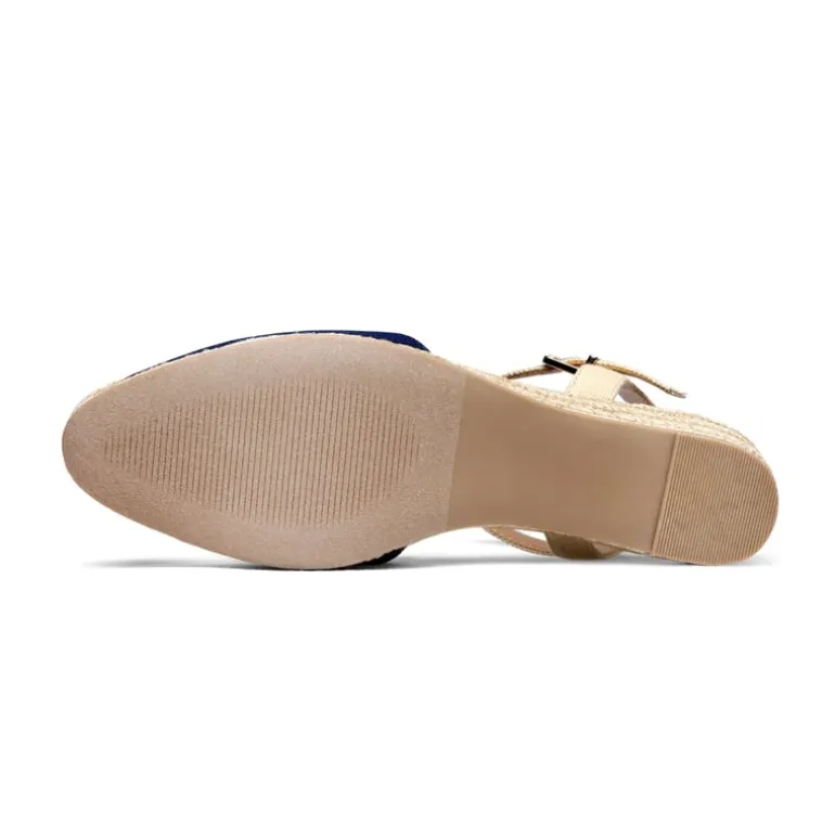 Ankle Strap Closed-Toe Espadrille Wedges