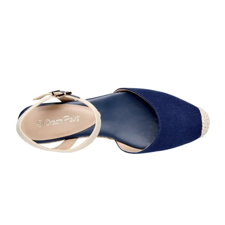 Ankle Strap Closed-Toe Espadrille Wedges