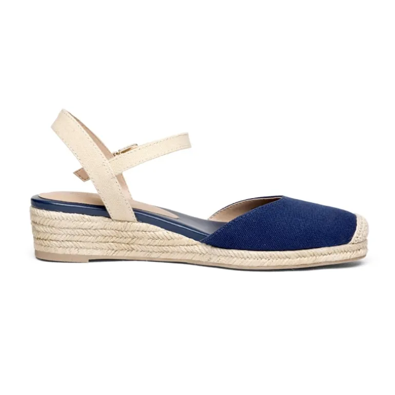 Ankle Strap Closed-Toe Espadrille Wedges