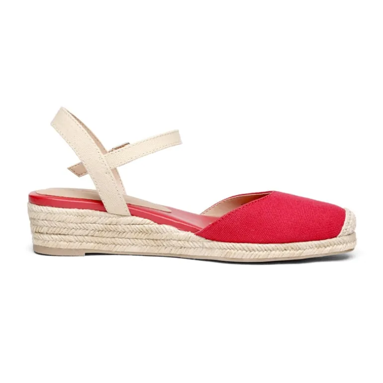 Ankle Strap Closed-Toe Espadrille Wedges