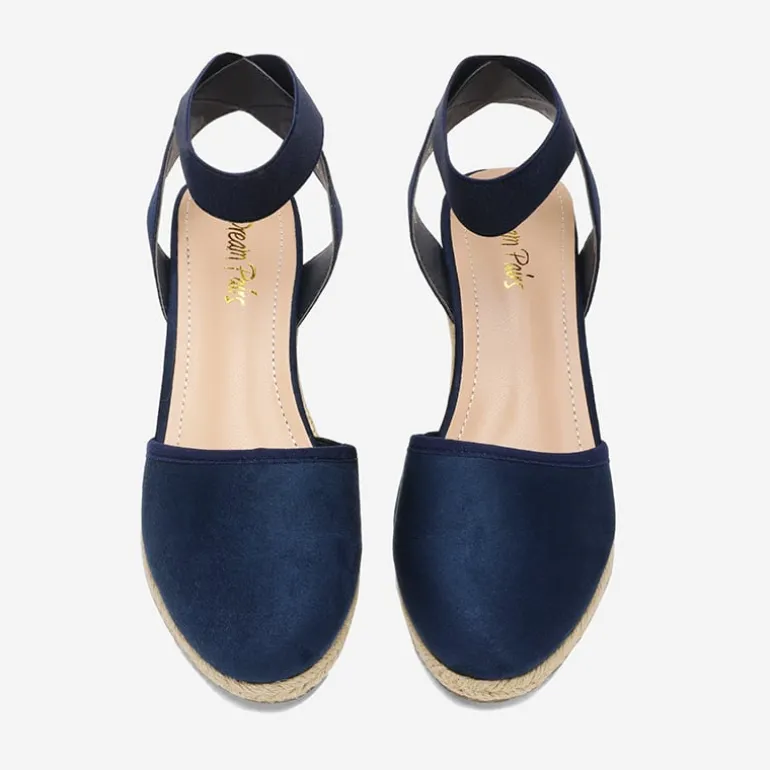 Ankle Strap Closed-Toe Espadrille Wedge Sandals